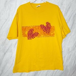 Manuhealii Yellow Red Graphic Short Sleeve Tee